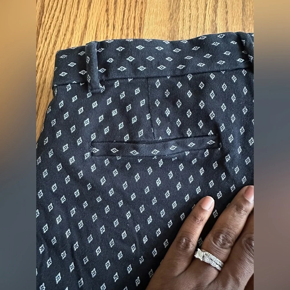 Gap Signature Skinny Ankle Mid Rise Dark Wash Geometric Print Stretch Pants 4
